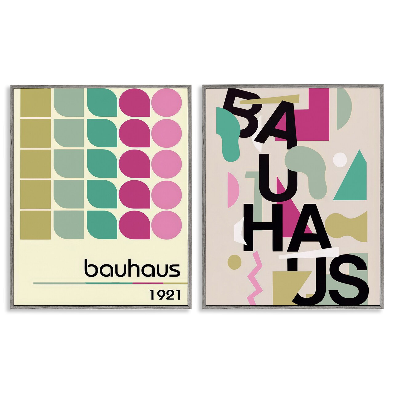 Stupell Industries Vintage 1921 Bauhaus Design 2pc Framed Giclee Set, design by Annabelle Hall